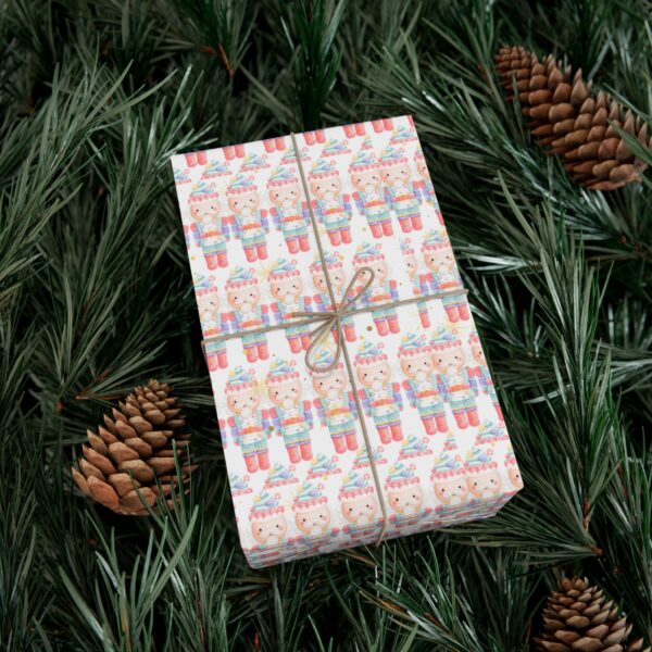 Pink nutcracker wrapping paper, modern Christmas wrapping paper, Nutcracker holiday gift wrap, elegant Christmas gift wrapping, chic pink holiday wrapping paper, premium Christmas wrapping, eco-friendly holiday gift wrap, FSC-certified Christmas paper, high-definition Christmas gift wrap, pink Christmas decorations, stylish holiday gift wrap, matte and glossy Christmas wrapping, pink-themed Christmas ideas.