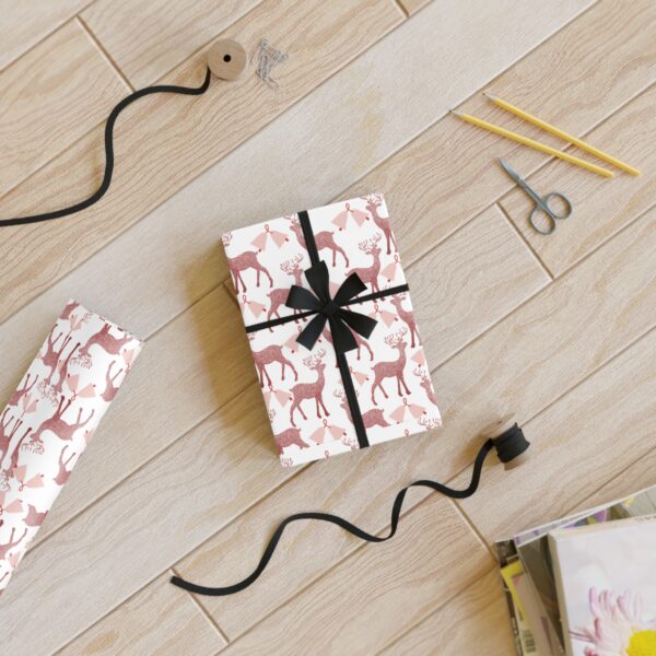 Pink Reindeer Christmas Gift Wrapping Paper - Image 6