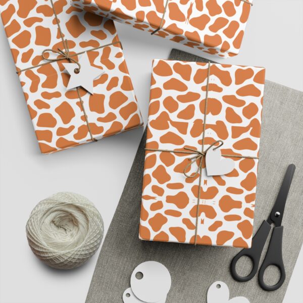 Savannah Chic Animal Print Orange White Gift Wrapping Paper