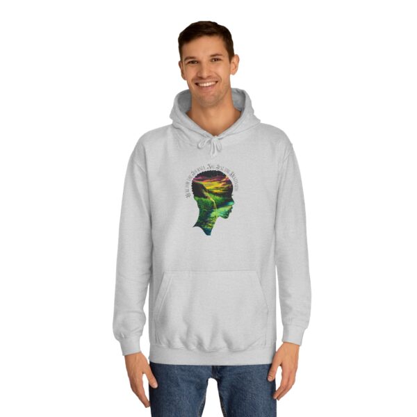 The Here for the Journey, Not Just the Destination www.iantfinds.com Unisex Hooded Sweatshirt combines cozy warmth, durable quality, and empowering style.