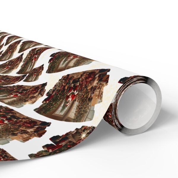 Black Santa Christmas  Livingroom Wrapping Paper - Image 3