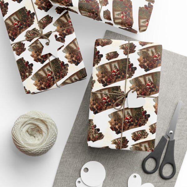 Black Santa Christmas  Livingroom Wrapping Paper - Image 8