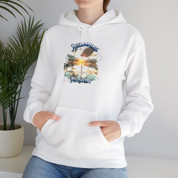 The Reclaiming My Story Unisex Hooded Sweatshirt combines cozy warmth, durable quality, and empowering style. www.iantfinds.com