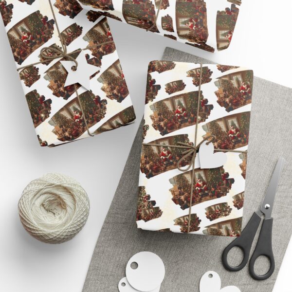 Black Santa Christmas  Livingroom Wrapping Paper