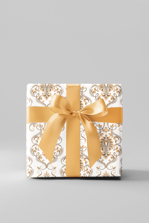 Make every gift a masterpiece with our Opulent Gold Gift Wrapping Paper. Custom-printed on premium-quality 95gsm satin-finish paper, this luxurious wrapping paper features stunning gold accents and intricate designs that exude elegance and sophistication